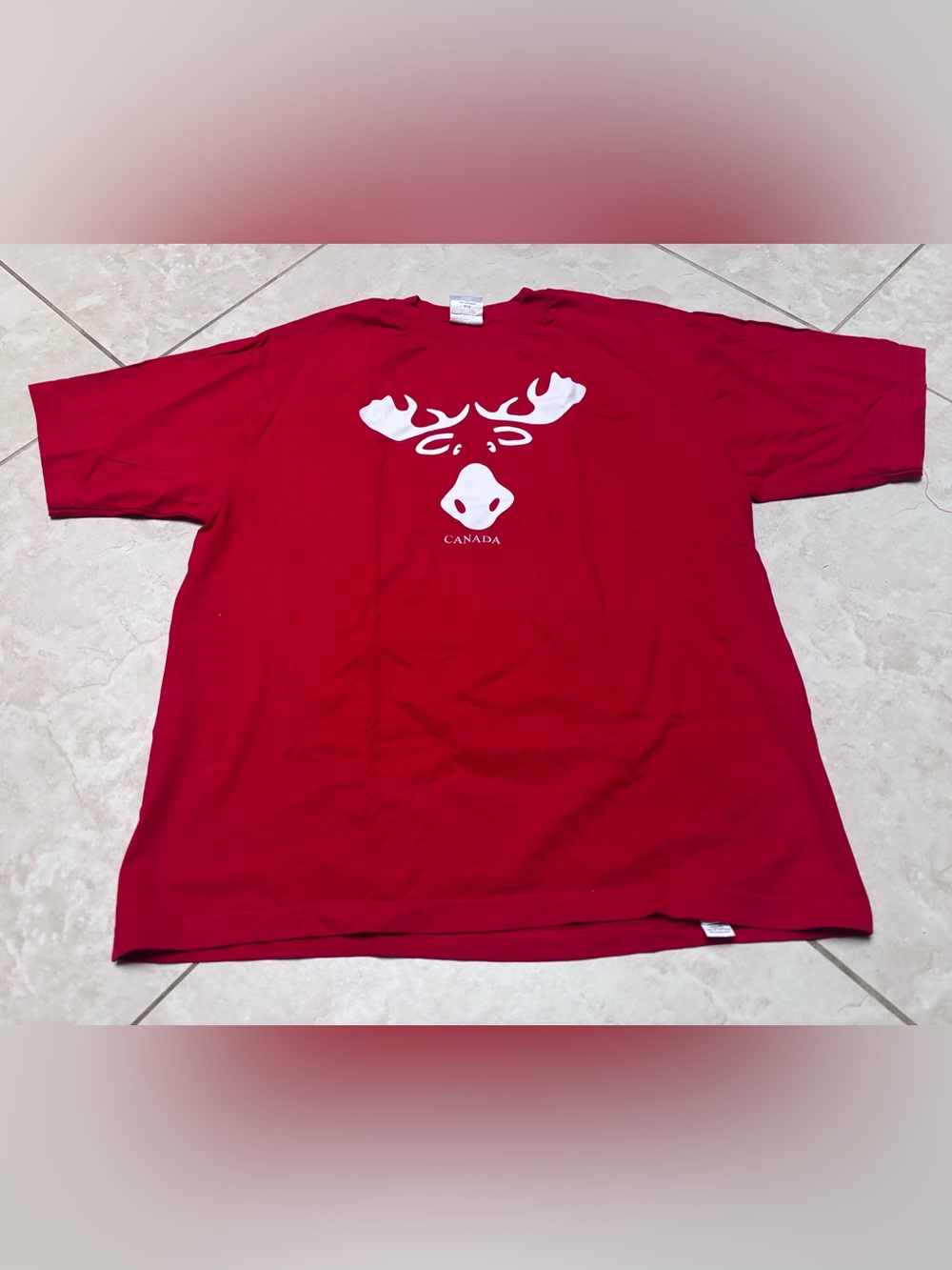 Men's Red Short Sleeve Moose Graphic Tee - Canada